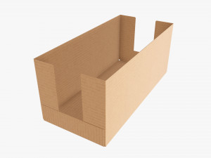Short shelf tray cardboard box 3D Model