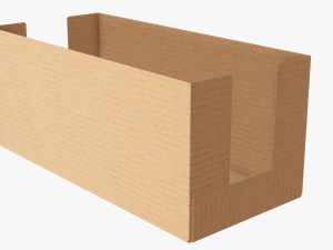 Short shelf tray cardboard box 3D Model