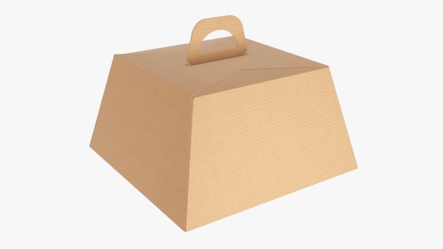 Birthday Cake Carrier Carboard Corrugated Box Modelo 3D .c4d .max .obj .3ds .fbx .stl .blend 