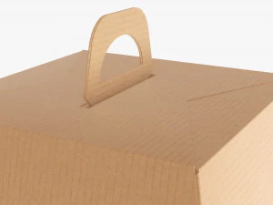 Birthday Cake Carrier Carboard Corrugated Box 3D Model