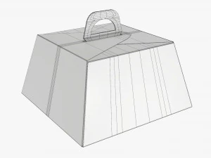 Birthday Cake Carrier Carboard Corrugated Box 3D Model