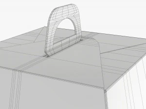 Birthday Cake Carrier Carboard Corrugated Box 3D Model