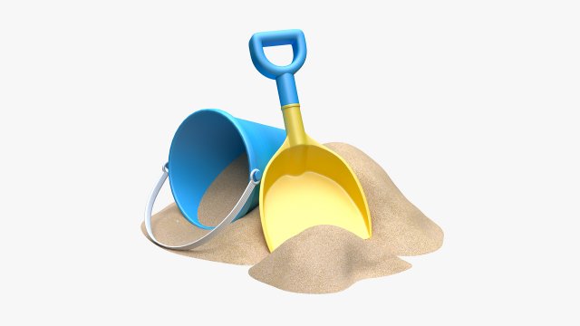 Bucket Shovel With Sand Model 3D .c4d .max .obj .3ds .fbx .stl .blend 