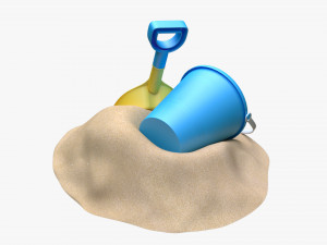Bucket Shovel With Sand Model 3D