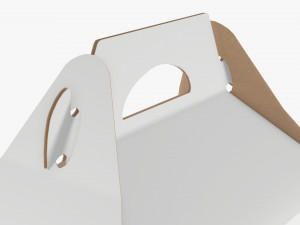 Cake Carrier Carboard Corrugated Box 3D मॉडल