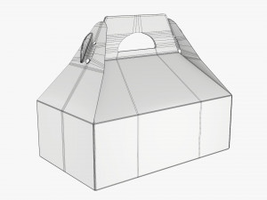 Cake Carrier Carboard Corrugated Box 3D मॉडल