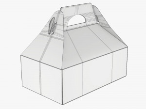 Cake Carrier Carboard Corrugated Box 3D मॉडल