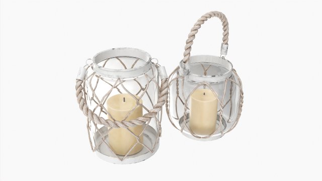 Candle With Glass Holders Model 3D .c4d .max .obj .3ds .fbx .stl .blend 