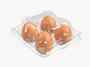 Egg Plastic Package 4 Eggs Modelo 3D