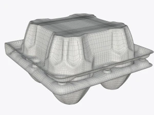 Egg Plastic Package 4 Eggs 3D Model