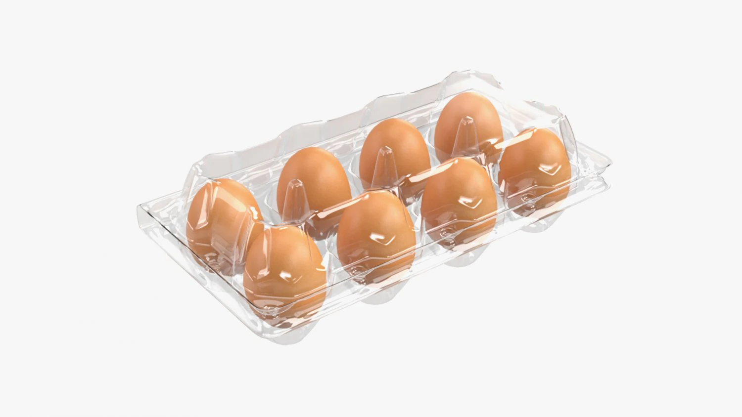 Egg Plastic Package 8 Eggs 3D Model .c4d .max .obj .3ds .fbx .stl .blend 