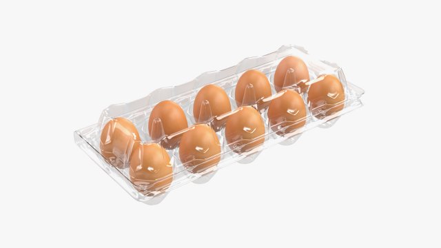 Egg Plastic Package 10 Eggs V1 Modelo 3D .c4d .max .obj .3ds .fbx .stl .blend 