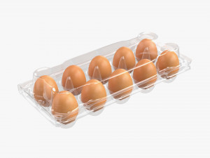 Egg Plastic Package 10 Eggs V2 3D Model