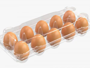Egg Plastic Package 10 Eggs V2 3D Model