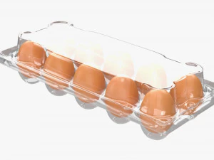 Egg Plastic Package 10 Eggs V2 3D Model