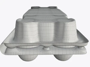Egg Plastic Package 10 Eggs V2 3D Model