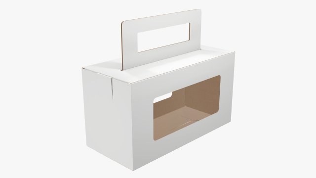 Empty Carrying Cardboard Corrugated Box With Handle 01 Model 3D .c4d .max .obj .3ds .fbx .stl .blend 