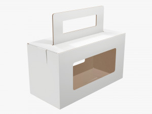 Empty Carrying Cardboard Corrugated Box With Handle 01 Modelo 3D