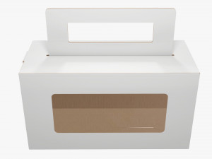 Empty Carrying Cardboard Corrugated Box With Handle 01 Model 3D