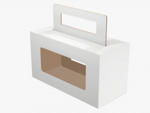 Empty Carrying Cardboard Corrugated Box With Handle 01 Model 3D