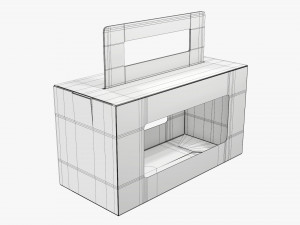 Empty Carrying Cardboard Corrugated Box With Handle 01 Model 3D