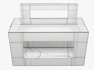Empty Carrying Cardboard Corrugated Box With Handle 01 Model 3D