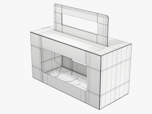 Empty Carrying Cardboard Corrugated Box With Handle 01 Model 3D
