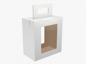 Empty Carrying Cardboard Corrugated Box With Handle 02 Modelo 3D
