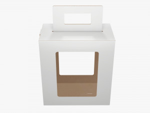 Empty Carrying Cardboard Corrugated Box With Handle 02 Modelo 3D