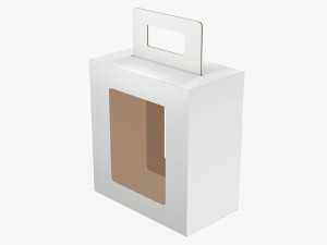 Empty Carrying Cardboard Corrugated Box With Handle 02 Modelo 3D