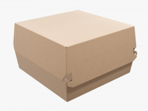 Empty Fastfood Cardboard Corrugated Box Modelo 3D