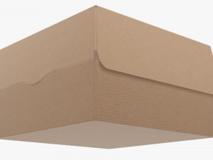 Empty Fastfood Cardboard Corrugated Box 3D Model