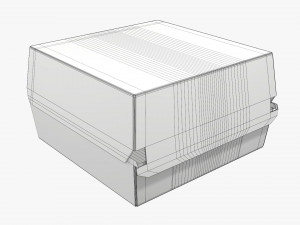 Empty Fastfood Cardboard Corrugated Box 3D Model
