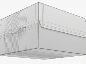 Empty Fastfood Cardboard Corrugated Box 3D Model