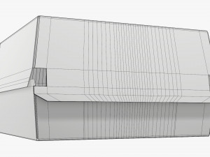 Empty Fastfood Cardboard Corrugated Box 3D Model