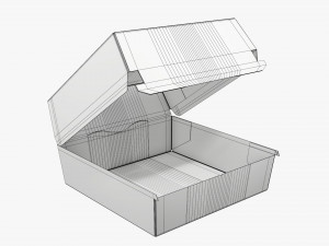 Empty Fastfood Cardboard Corrugated Box Open Modelo 3D