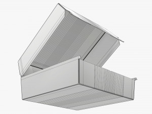 Empty Fastfood Cardboard Corrugated Box Open Modelo 3D