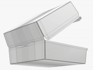 Empty Fastfood Cardboard Corrugated Box Open Modelo 3D