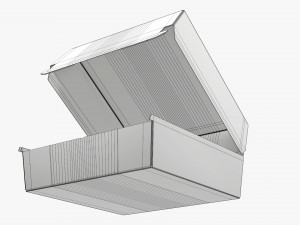 Empty Fastfood Cardboard Corrugated Box Open Modelo 3D
