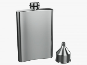 Flask Liquor Stainless Steel 01 3D Model
