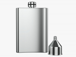 Flask Liquor Stainless Steel 01 Model 3D