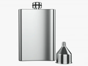 Flask Liquor Stainless Steel 01 3D Model