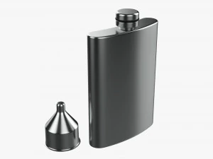 Flask Liquor Stainless Steel 01 3D Model