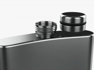 Flask Liquor Stainless Steel 01 3D Model