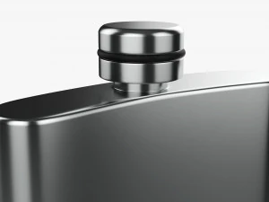 Flask Liquor Stainless Steel 01 3D Model
