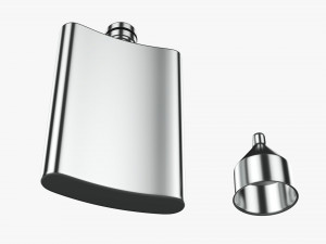 Flask Liquor Stainless Steel 01 Model 3D