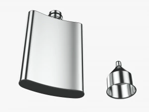 Flask Liquor Stainless Steel 01 3D Model
