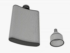 Flask Liquor Stainless Steel 01 3D Model