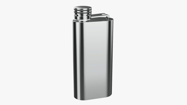 Flask Liquor Stainless Steel 03 3D 모델 .c4d .max .obj .3ds .fbx .stl .blend 
