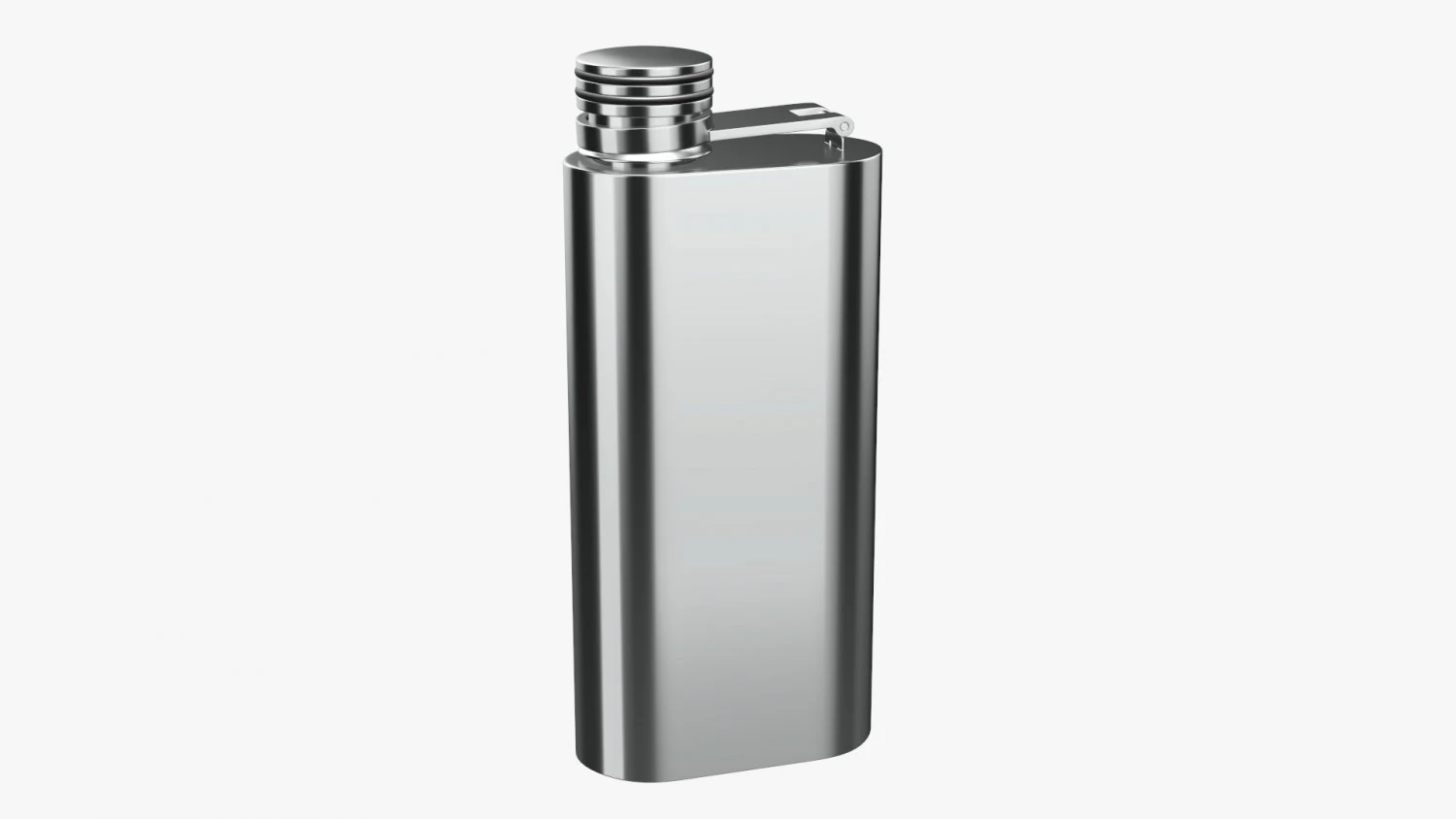 Flask Liquor Stainless Steel 03 3D Model .c4d .max .obj .3ds .fbx .stl .blend 